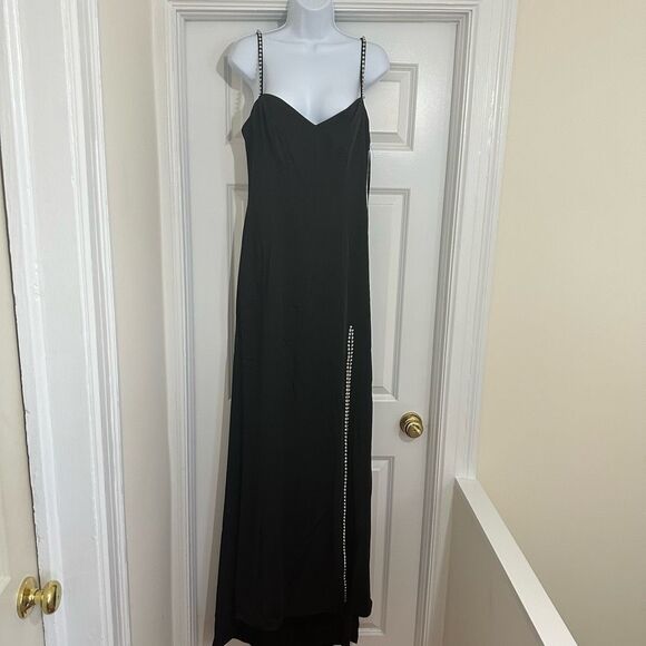 MAC DUGGAL IEENA CRYSTAL DETAIL SWEETHEART NECK TRUMPET BLACK - Picture 4 of 12